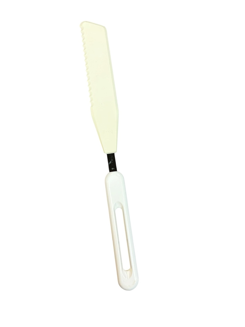 Vintage Bonny Off White Nylon Icing Spatula Spreader Serrated Knife Baking